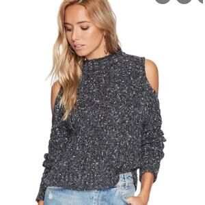Bishop + Young Cold Sleeve Black Chunky Knit Sweater, L